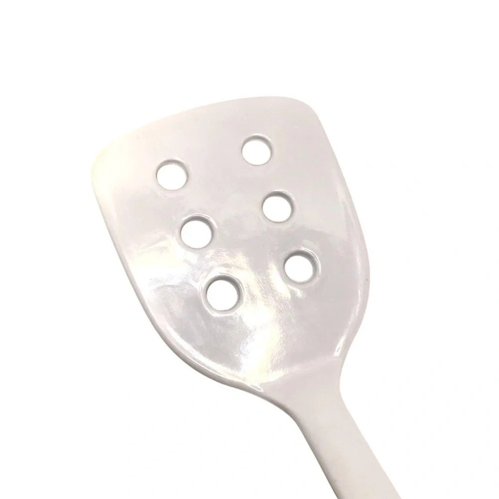 White Melamine Slotted Kitchen Spatula Turner 13” Vintage Style Utensil